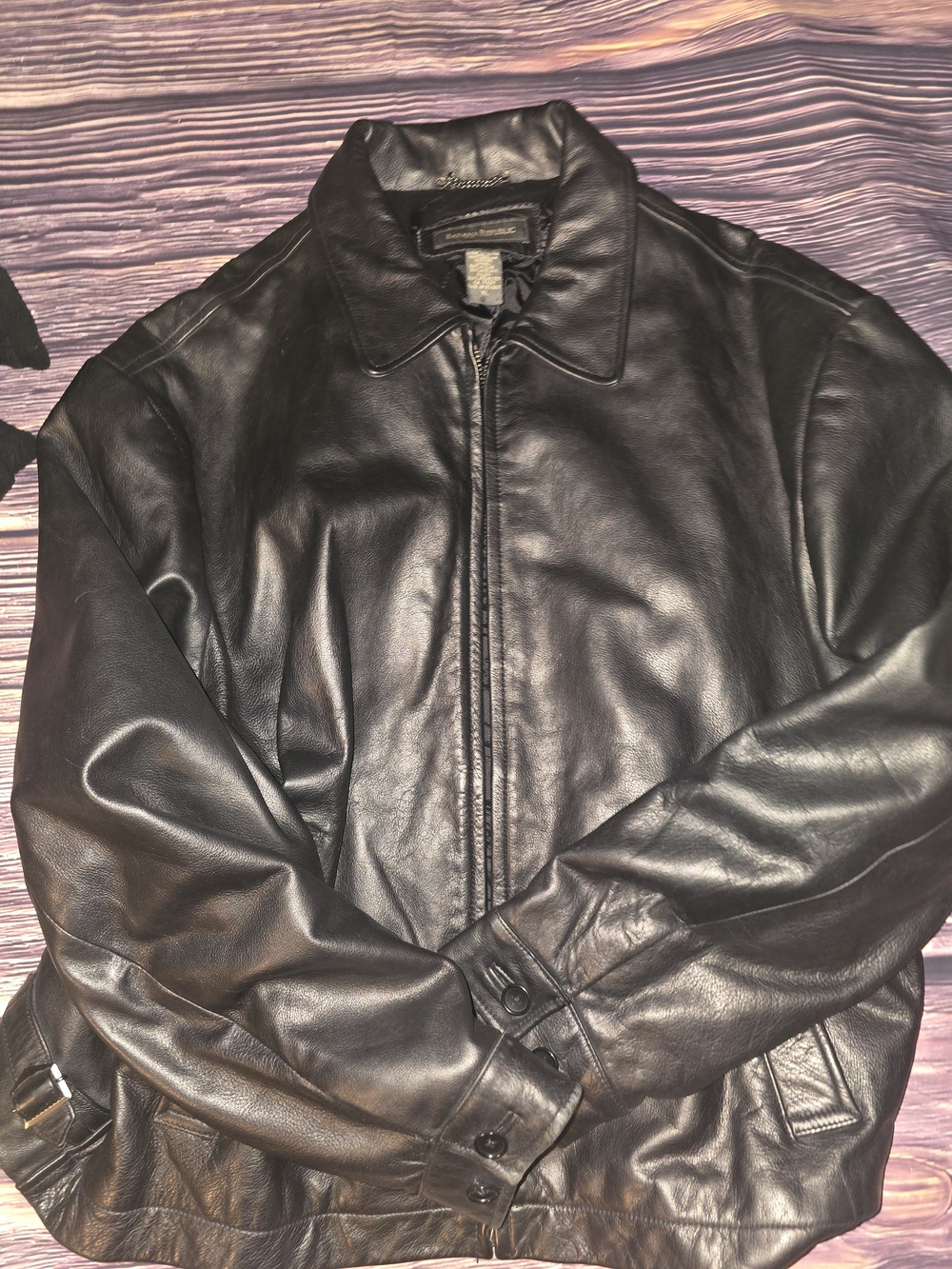 Banana Republic Black Leather Bomber Jacket